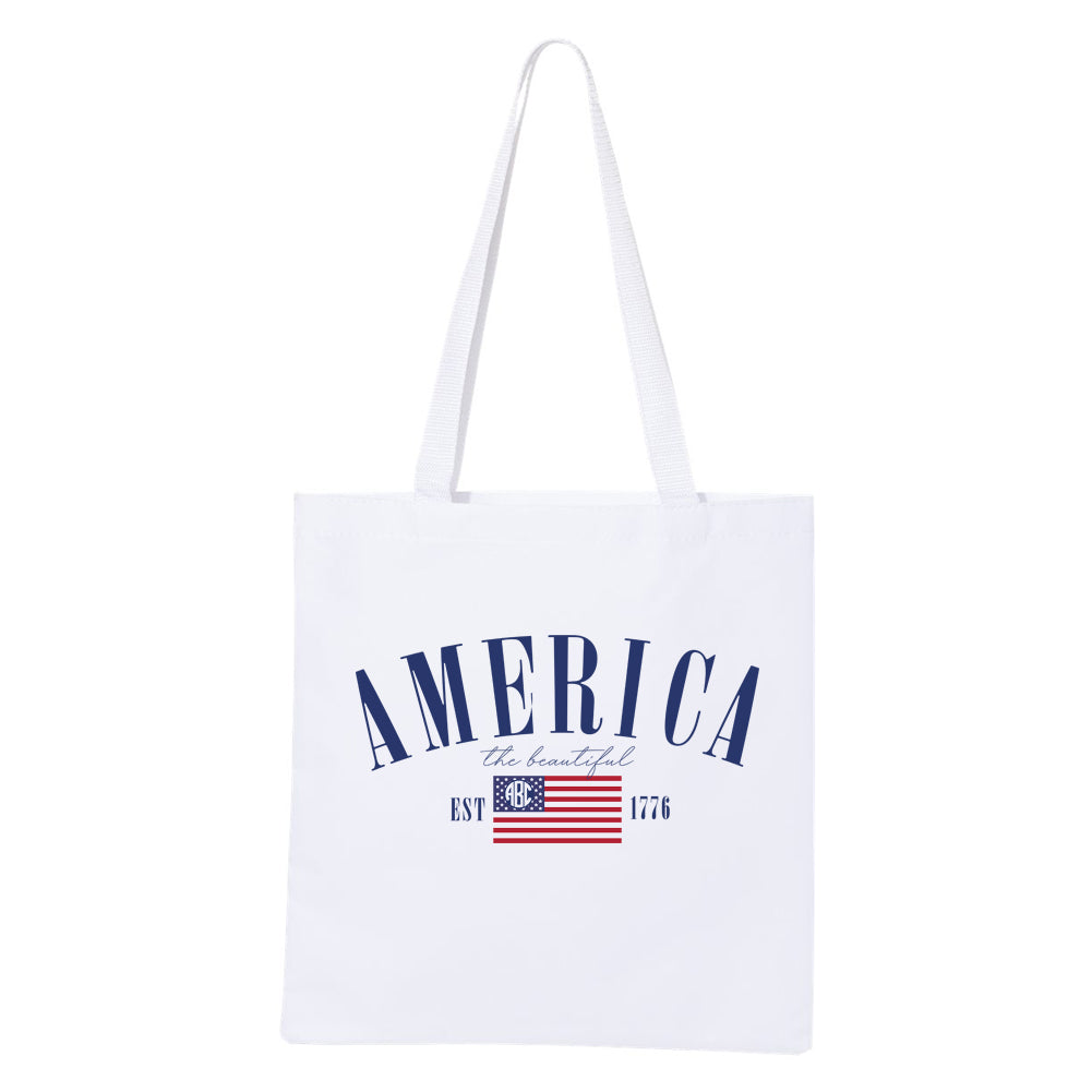 Monogrammed 'America Est. 1776' Tote Bag