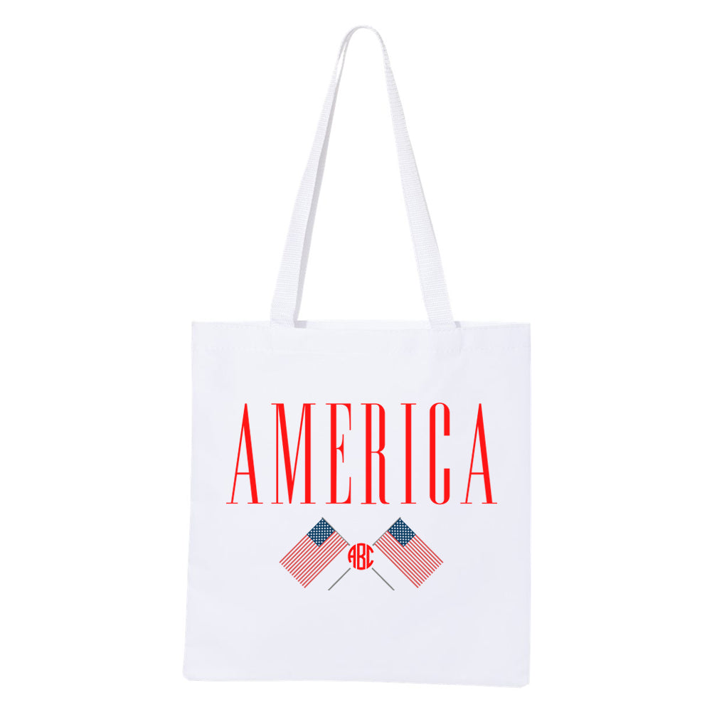 Monogrammed 'America' Tote Bag