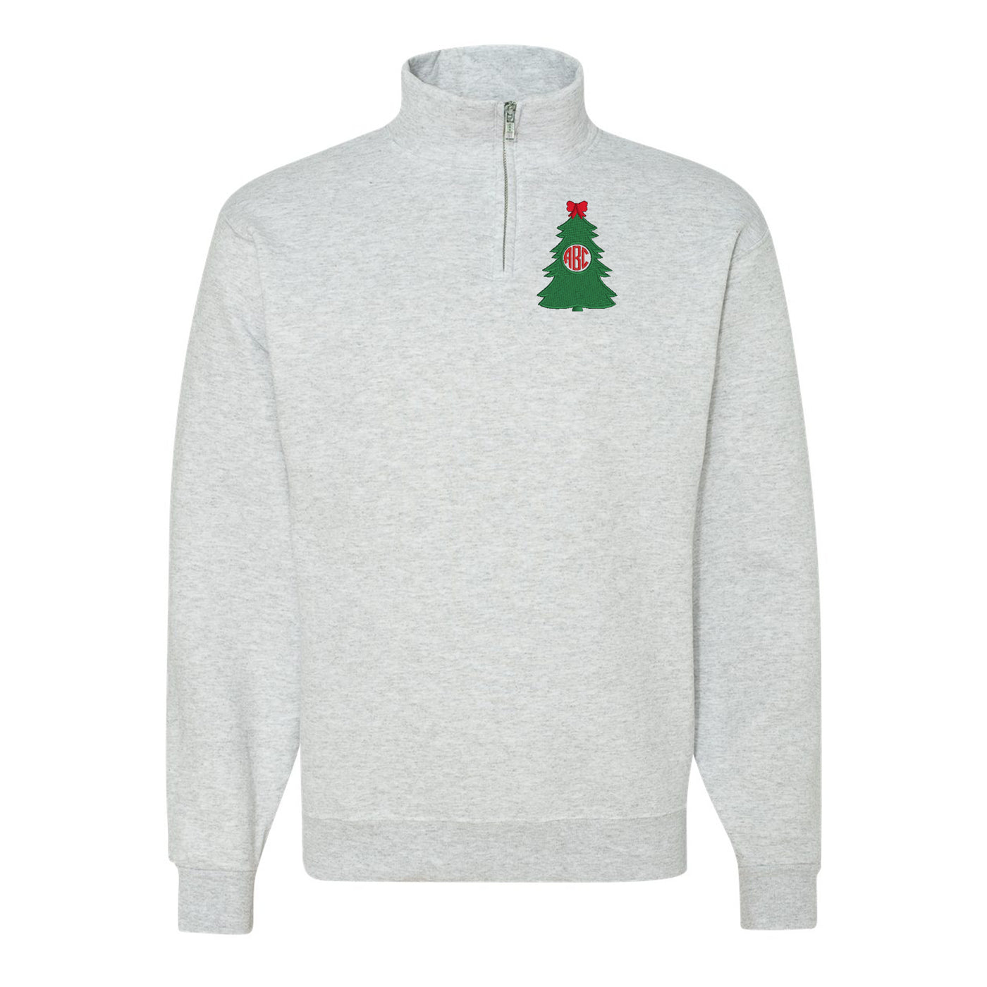 Monogrammed 'Christmas Tree' Quarter Zip Sweatshirt