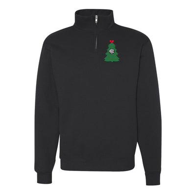 Monogrammed 'Christmas Tree' Quarter Zip Sweatshirt