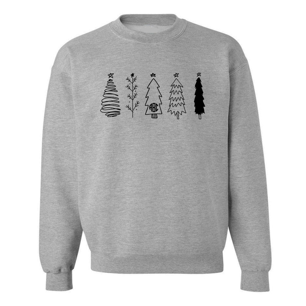 Monogrammed 'Classic Christmas Trees' Crewneck Sweatshirt