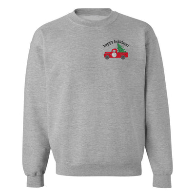 Monogrammed 'Holiday Truck' Crewneck Sweatshirt