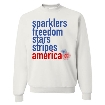 Monogrammed Sparklers America 4th of July Sweatshirt