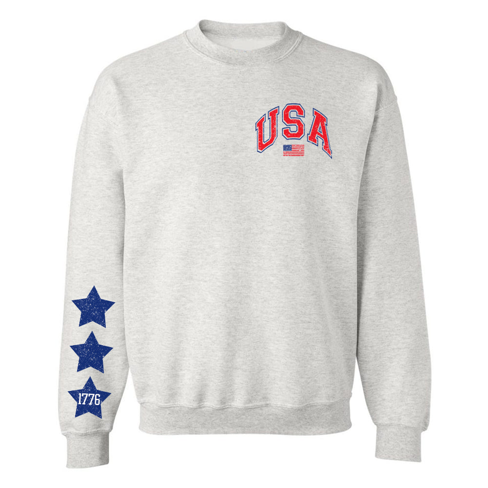 'Distressed USA & Stars' Crewneck Sweatshirt
