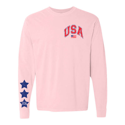 'Distressed USA & Stars' Long Sleeve T-Shirt