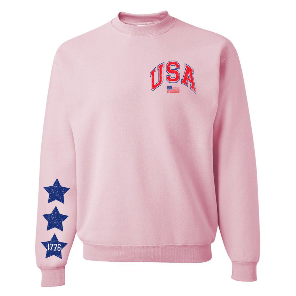'Distressed USA & Stars' Crewneck Sweatshirt