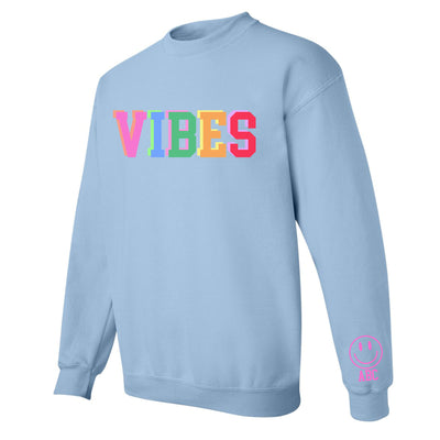Initialed Colorful Block 'Vibes' Crewneck Sweatshirt