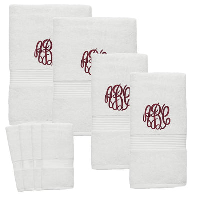 Monogrammed 8pc Bath Towel Set