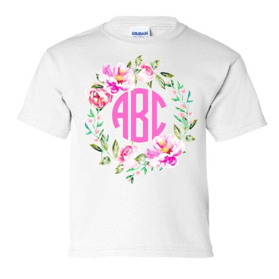 Kids 'Spring Flowers' Monogram T-Shirt