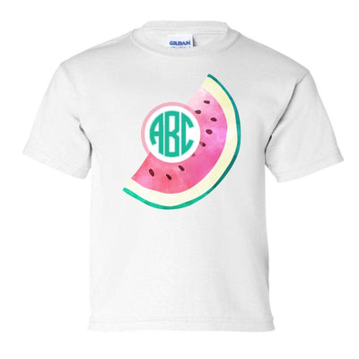 Kids Monogram Shirt- Youth Cute Watermelon