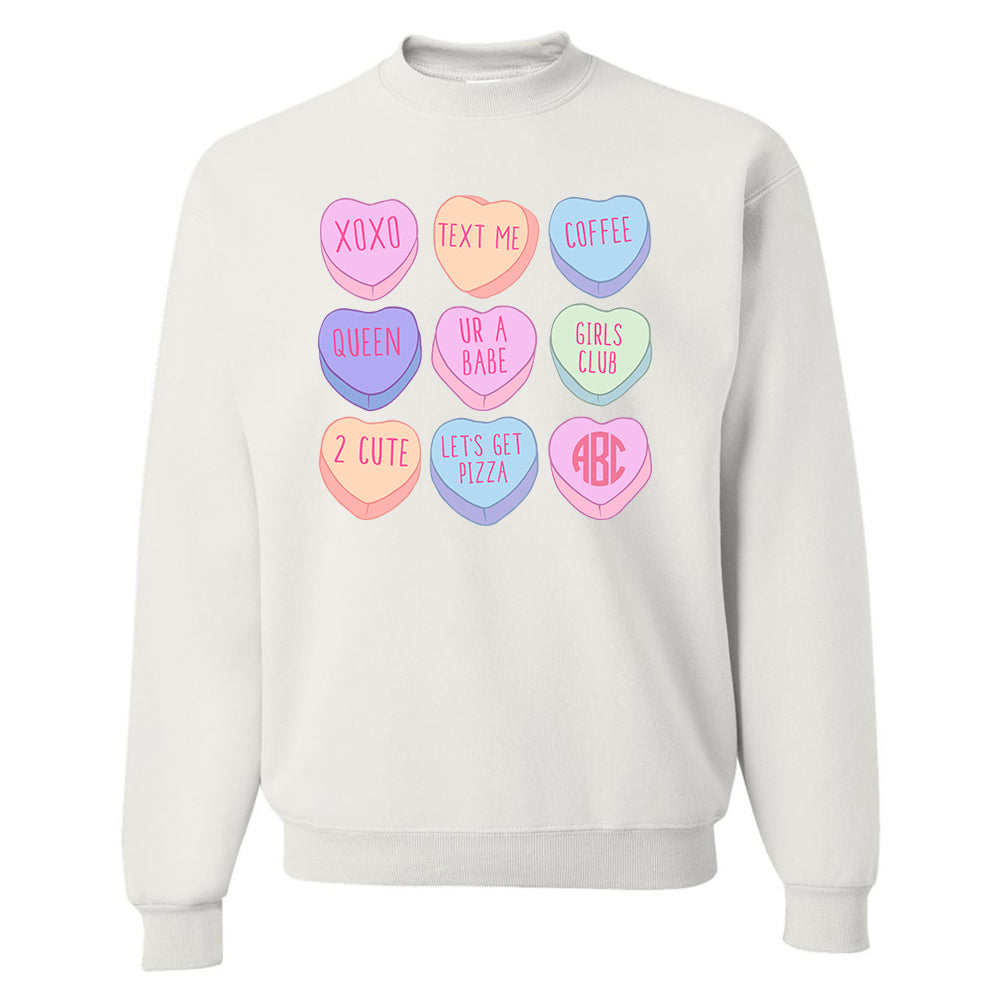 Monogrammed 'Candy Hearts' Crewneck Sweatshirt
