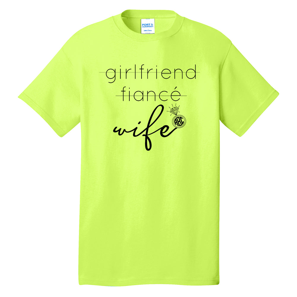 Monogrammed 'Wife' Neon T-Shirt