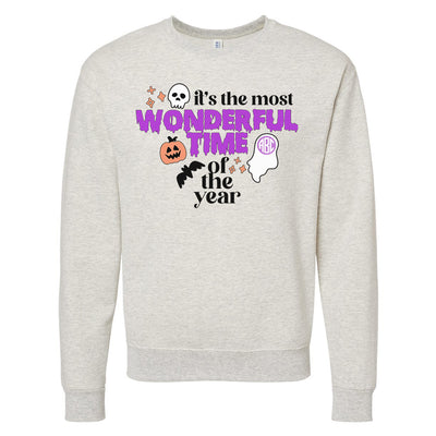 Monogrammed 'Halloween Most Wonderful Time' Crewneck Sweatshirt