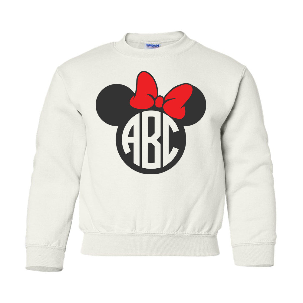 Kids Monogrammed 'Minnie Mouse' Crewneck Sweatshirt