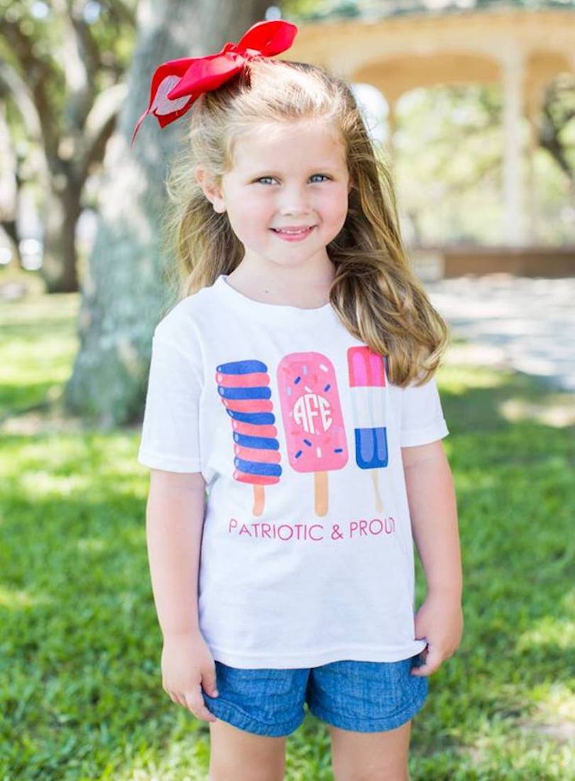 Kids Monogrammed 'Patriotic & Proud' T-Shirt