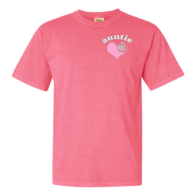 Monogrammed Auntie Comfort Colors T-Shirt