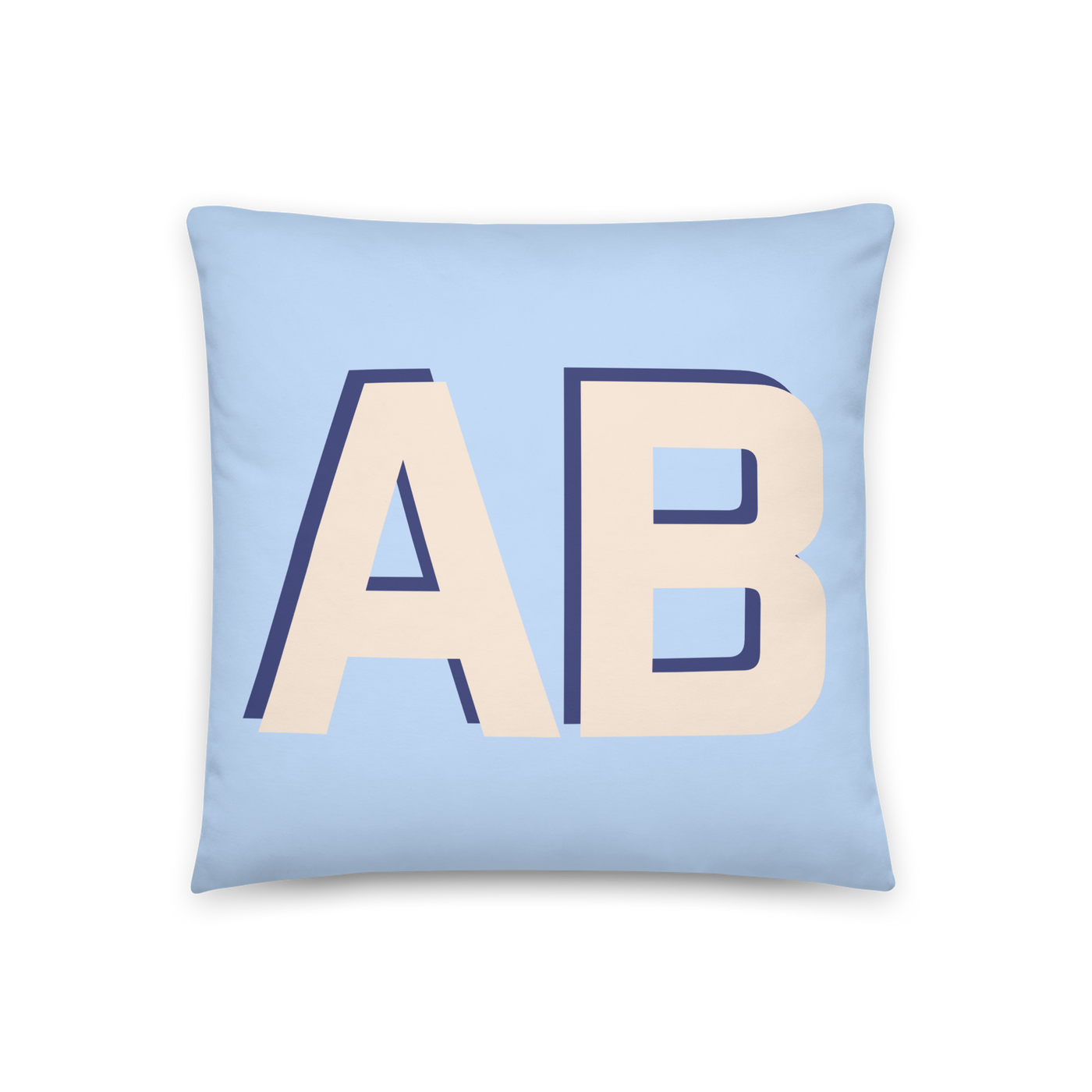 Initialed Shadow Block Pillow Case + Pillow