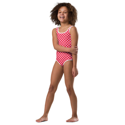Kids 'Pink Check' Swimsuit