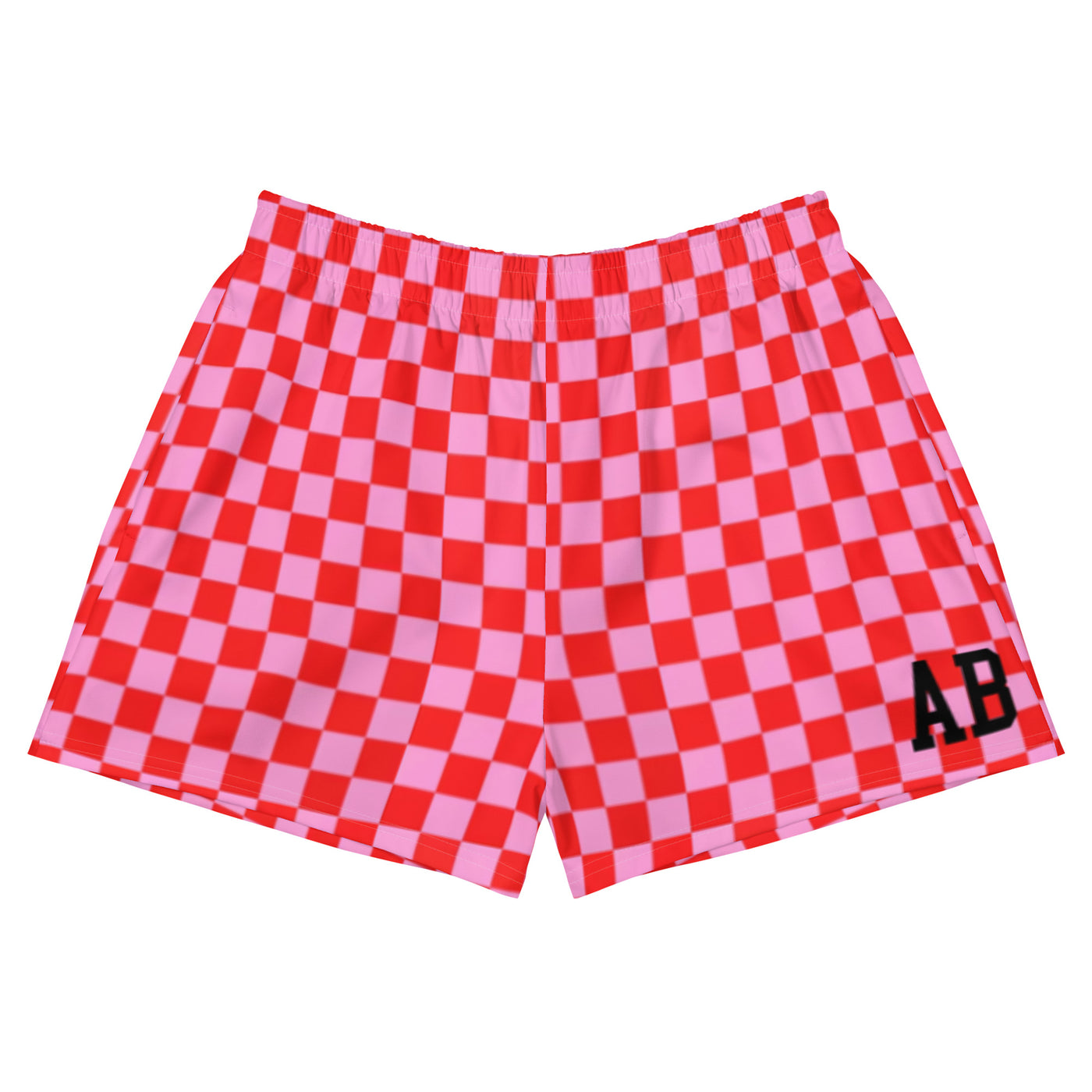 Initialed 'Pink Check' Women’s Athletic Shorts