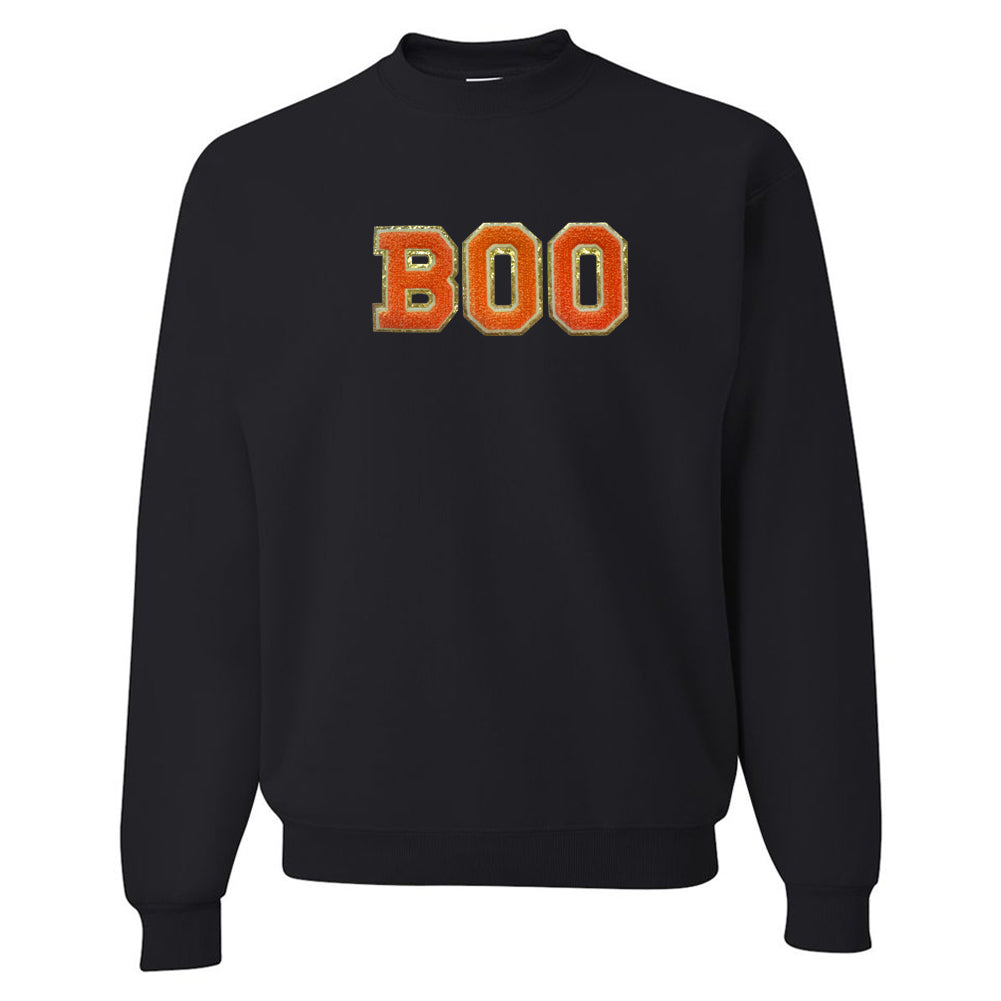 Boo Letter Patch Crewneck Sweatshirt