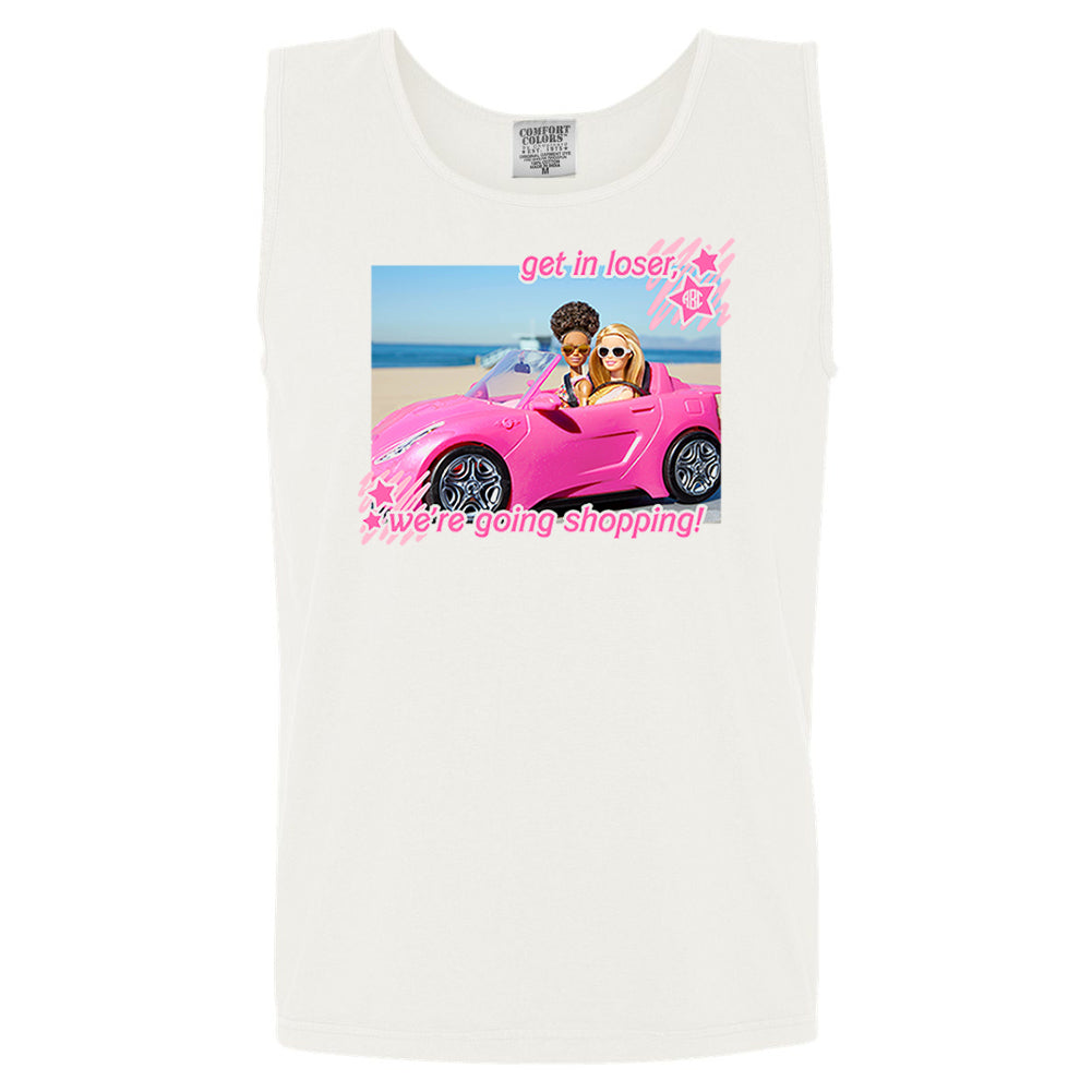 Monogrammed 'We're Going Shopping' Comfort Colors Tank Top