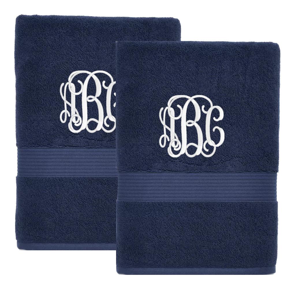 Monogrammed Bath Towel Sets-Signature Monogram Towels