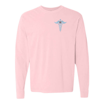 Monogrammed Caduceus Comfort Colors Long Sleeve T-Shirt