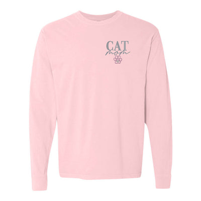 Monogrammed Cat Mom Comfort Colors Long Sleeve T-Shirt