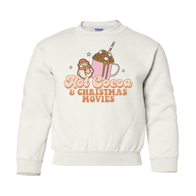 Kids Monogrammed 'Hot Cocoa & Christmas Movies' Crewneck Sweatshirt
