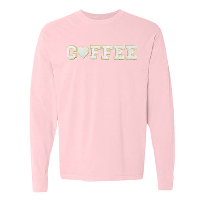 Coffee Heart Letter Patch Long Sleeve T-Shirt