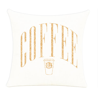 Monogrammed 'Coffee' Throw Pillow