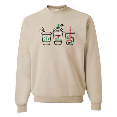 Monogrammed 'I Love Coffee & Christmas' Crewneck Sweatshirt