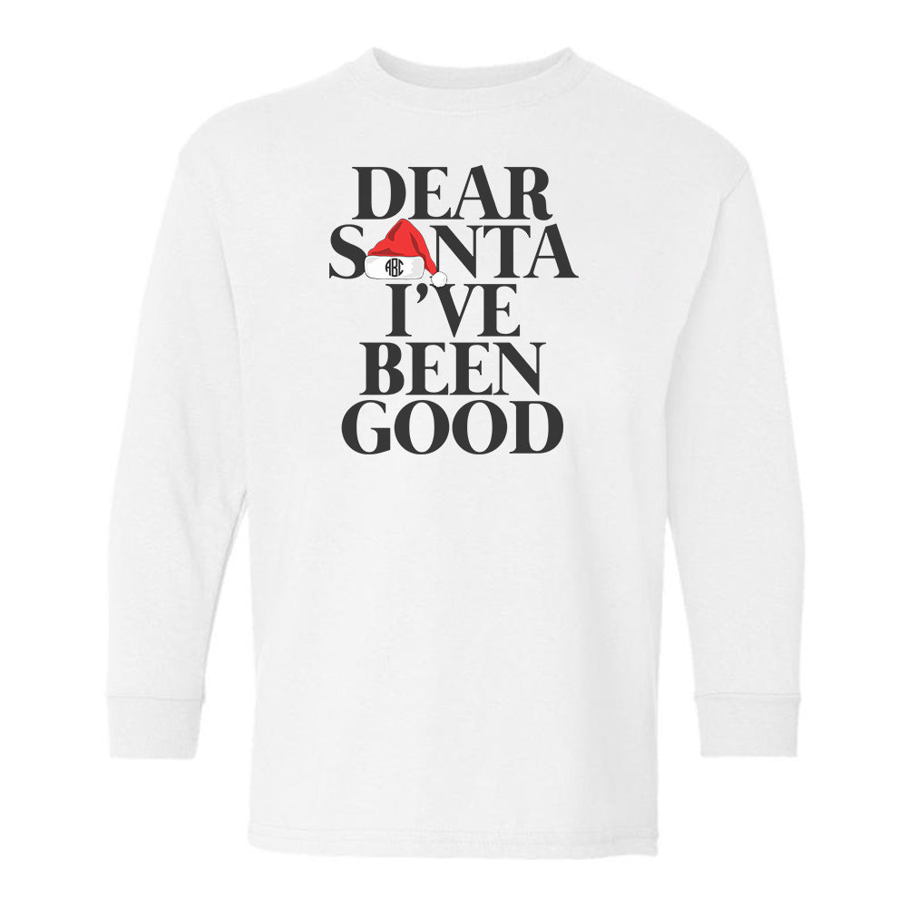 Kids Monogrammed 'Dear Santa' Long Sleeve T-Shirt