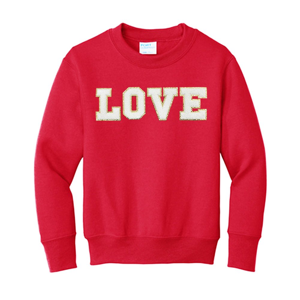 Kids Love/Lover Letter Patch Crewneck Sweatshirt