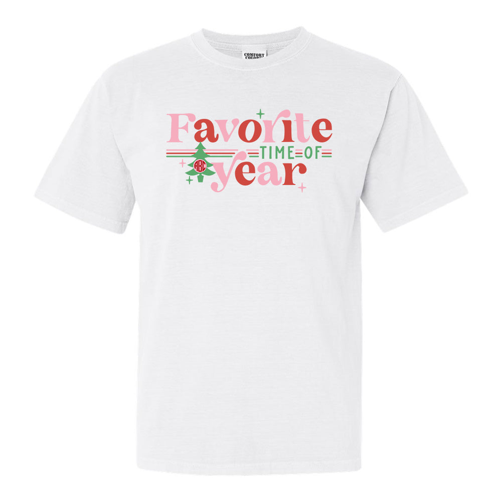 Monogrammed 'Favorite Time of Year' Christmas T-Shirt
