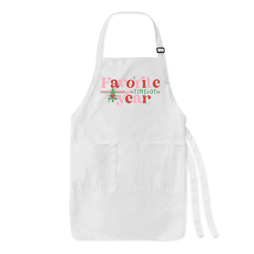 Monogrammed 'Favorite Time of Year' Christmas Apron