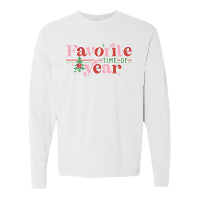 Monogrammed 'Favorite Time Of Year' Christmas Long Sleeve T-Shirt