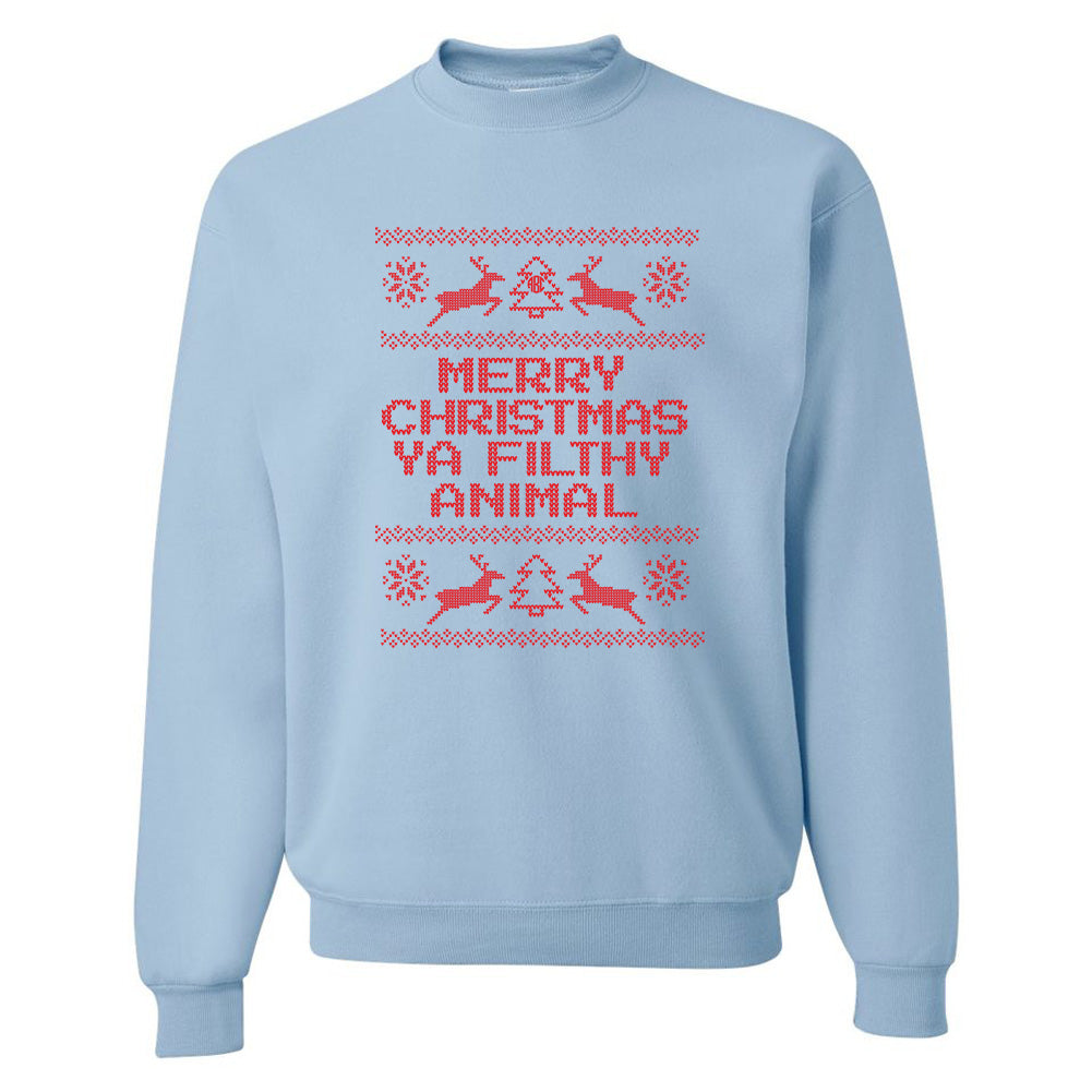 Monogrammed 'Merry Christmas Ya Filthy Animal' Crewneck Sweatshirt