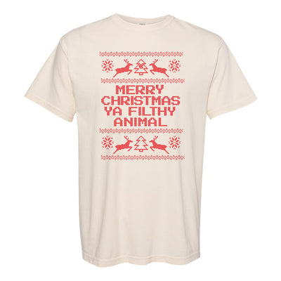Monogrammed 'Merry Christmas ya Filthy Animal' T-Shirt
