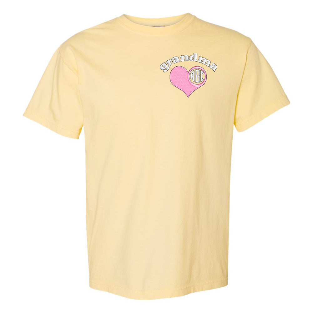 Monogrammed Grandma Comfort Colors T-Shirt