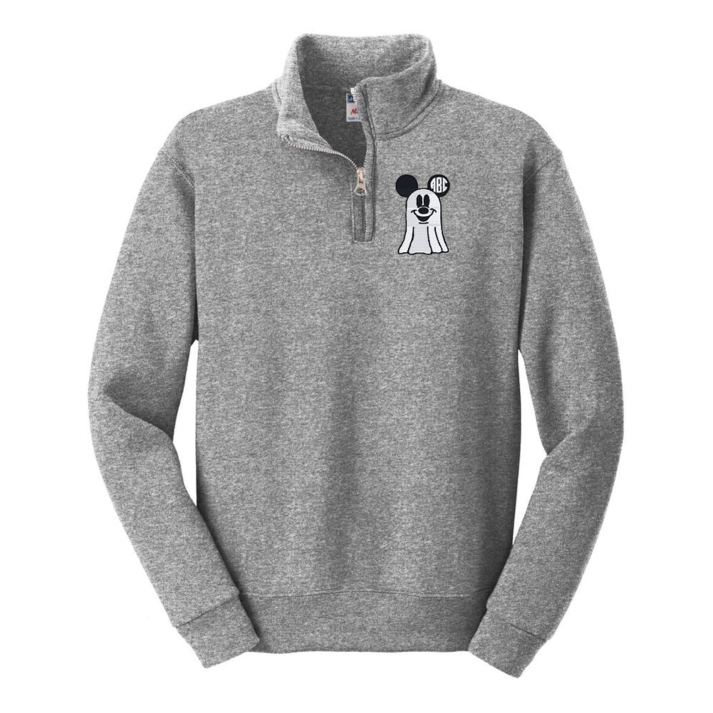 Kids Monogrammed Mickey Ghost Quarter Zip Sweatshirt