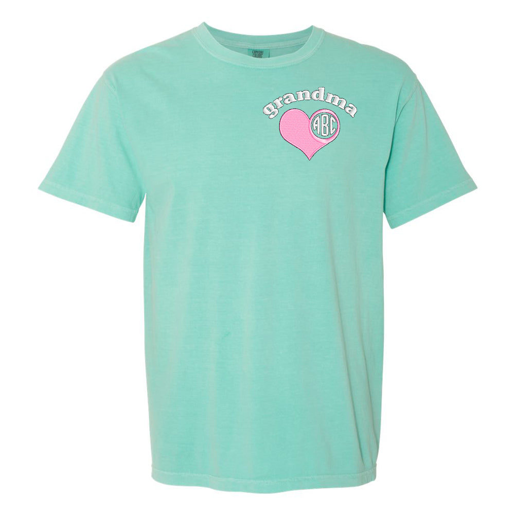 Monogrammed Grandma Comfort Colors T-Shirt