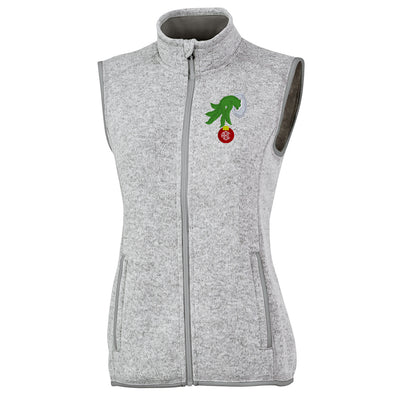 Monogrammed Grinch Hand Heathered Fleece Vest