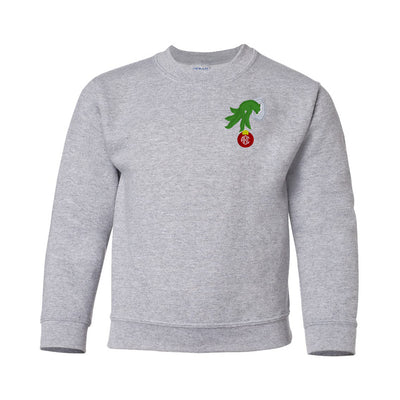 Kids Monogrammed 'Grinch Hand' Crewneck Sweatshirt