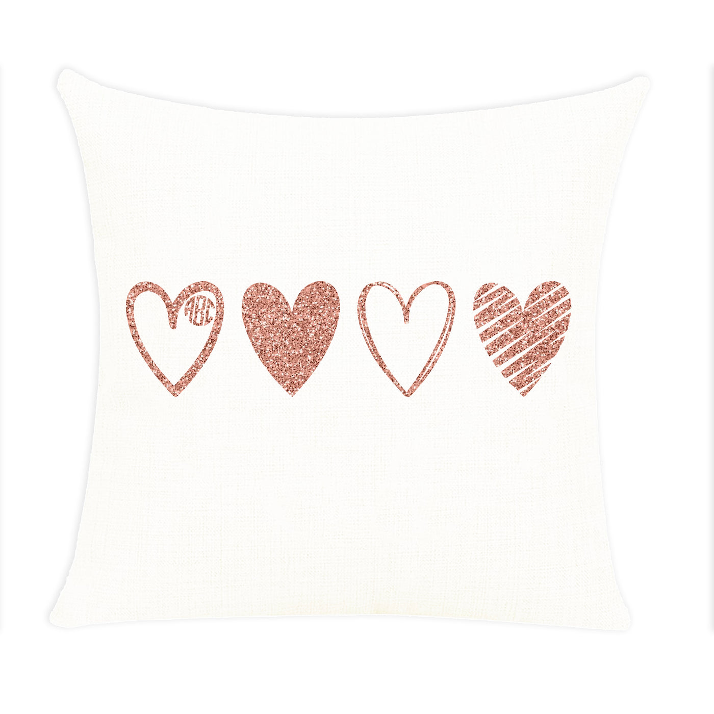 Monogrammed 'Sketch Hearts' Throw Pillow