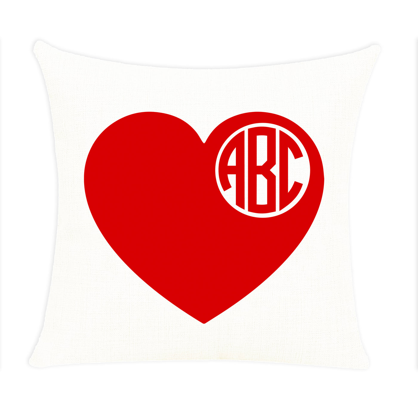 Monogrammed 'Big Heart' Throw Pillow