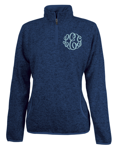 Monogrammed Fitted Heathered Pullover