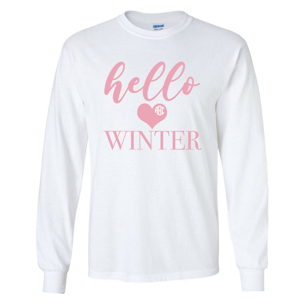 Hello Winter Monogram Long Sleeve Shirt