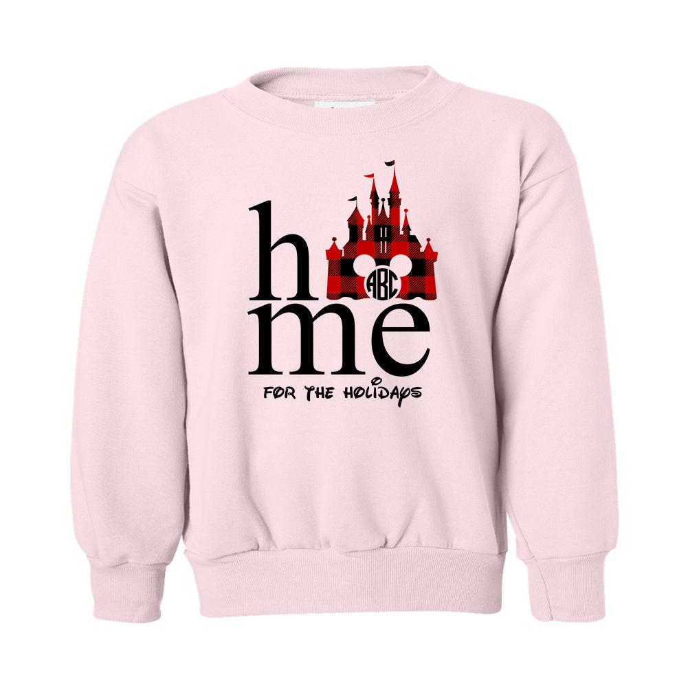 Kids Monogrammed 'Disney Home for the Holidays' Crewneck Sweatshirt