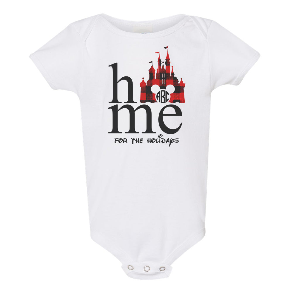 Monogrammed Infant 'Disney Home for the Holidays' Onesie